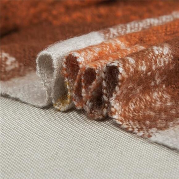 Super Soft Vintage Fluffy Plaid Throw Blanket-100% Acrylic Cashmere-Like - Picture 6 of 8